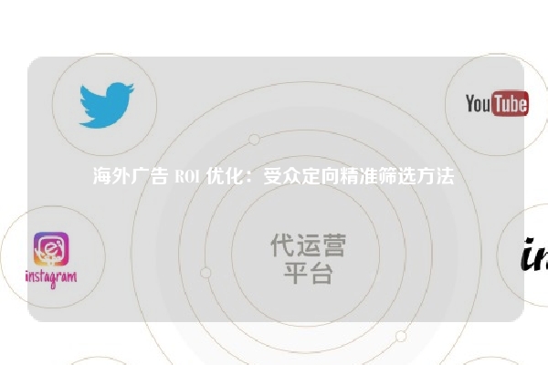 海外广告 ROI 优化：受众定向精准筛选方法